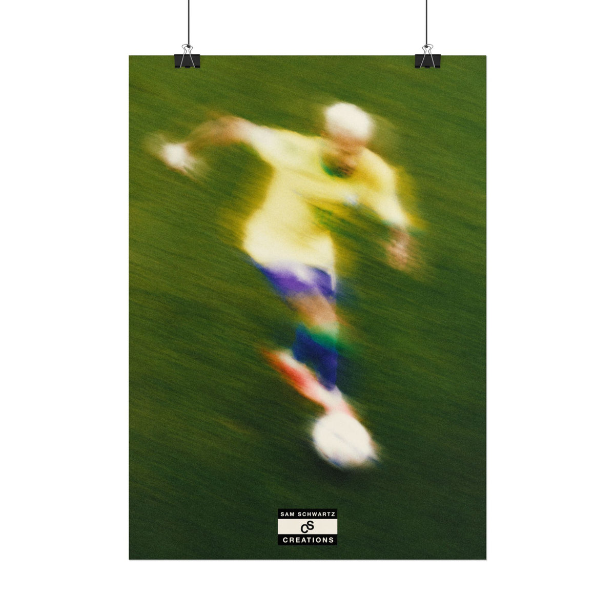 3/3 The Brazilian Prince Soccer Action Rolled Poster — Vintage Neymar Football Player Wall Art