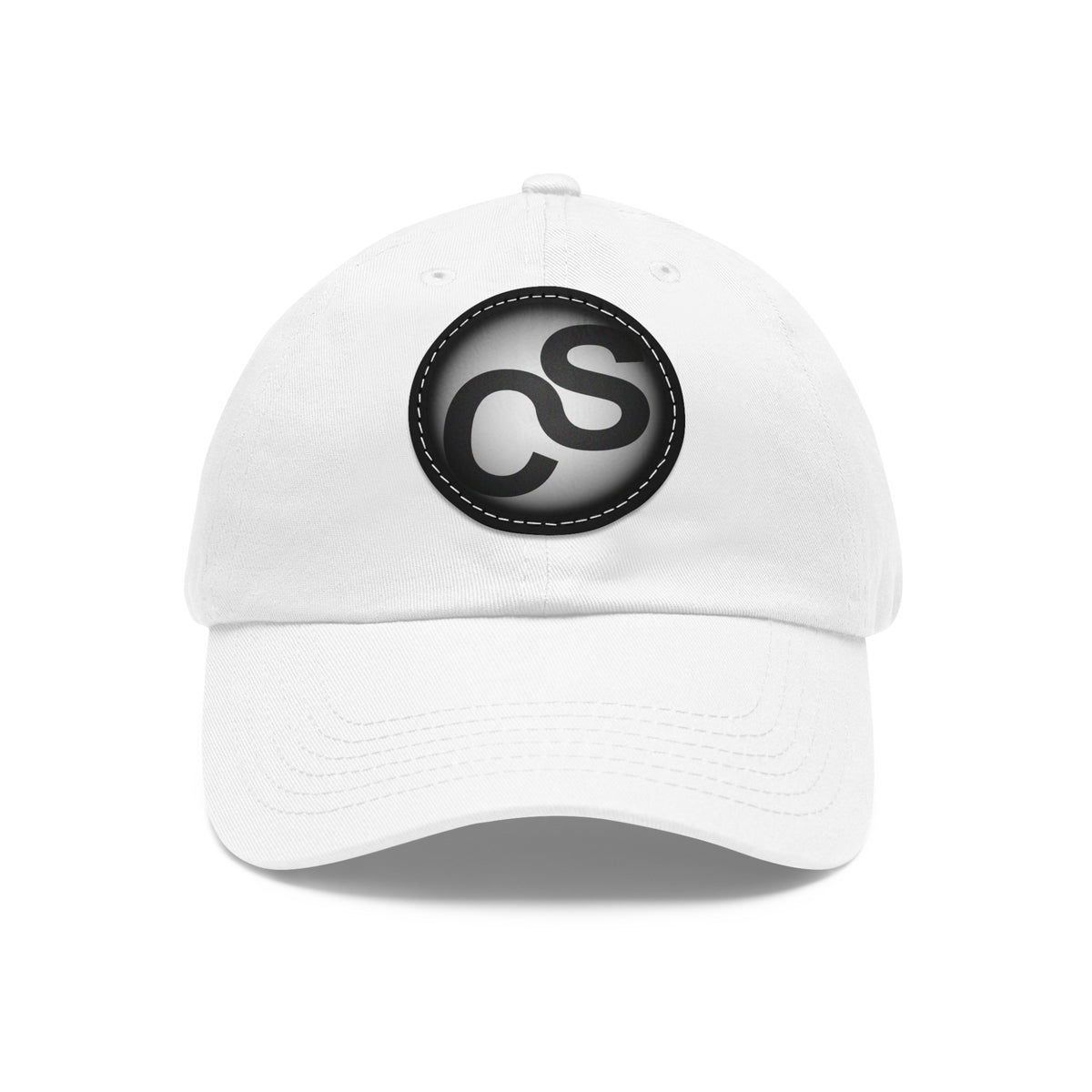 Round Leather Sam Schwartz Creations Patch Hat — Monogram Sam Schwartz Creations Casual Baseball Cap