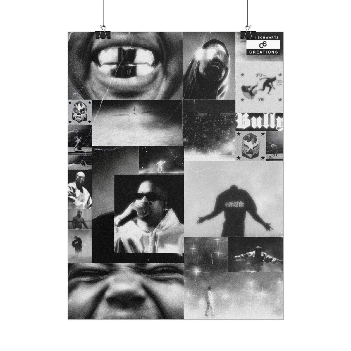 Bully Archive Poster | Experimental Kanye West Music Collage Wall Art