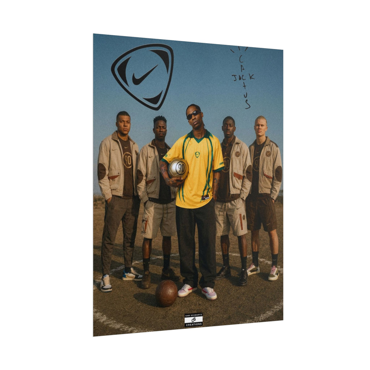 Cactus Jack Football Collective Poster | Travis Scott & Football Stars Wall Art