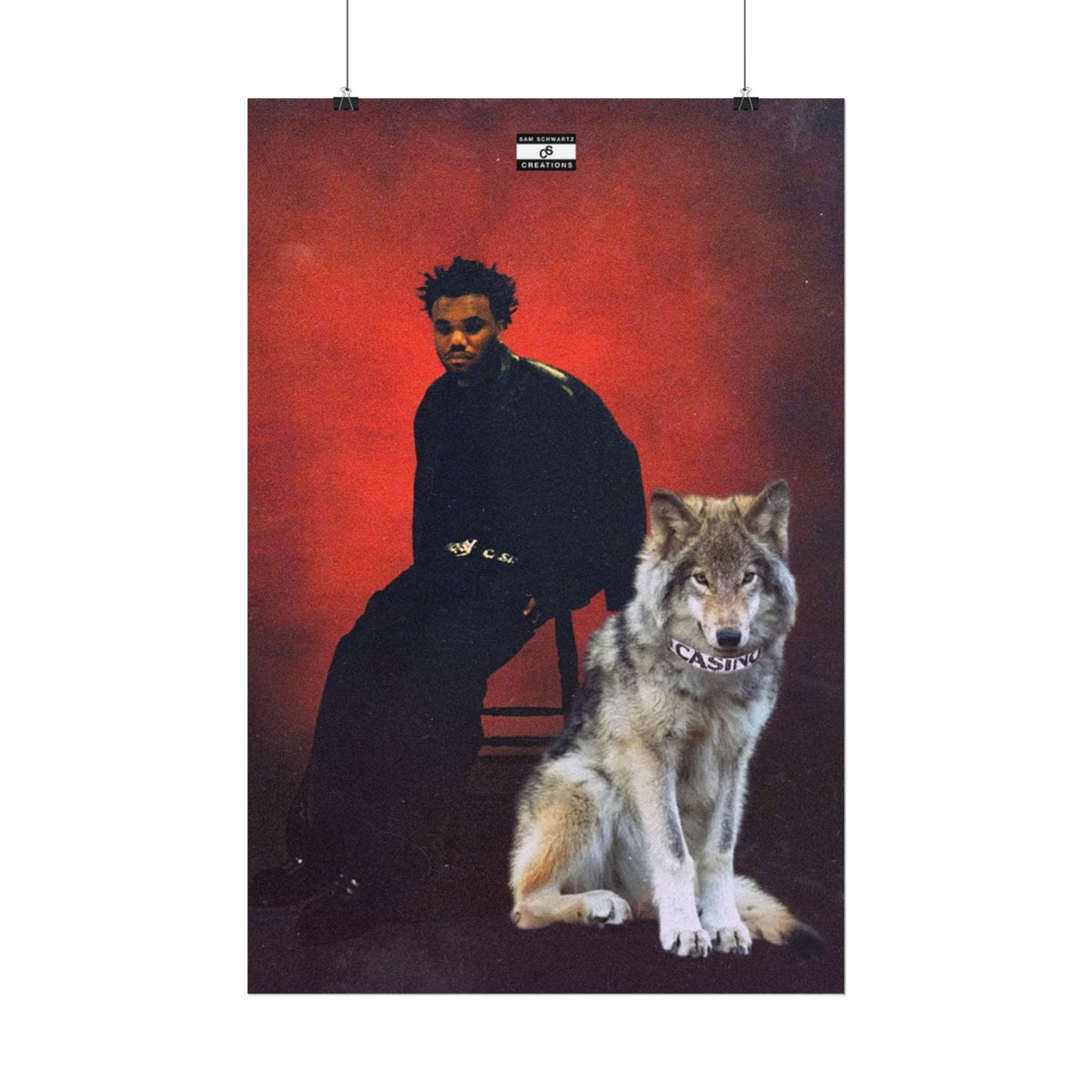 Casino Wolf Poster | Music Baby Keem and Wolf Wall Art