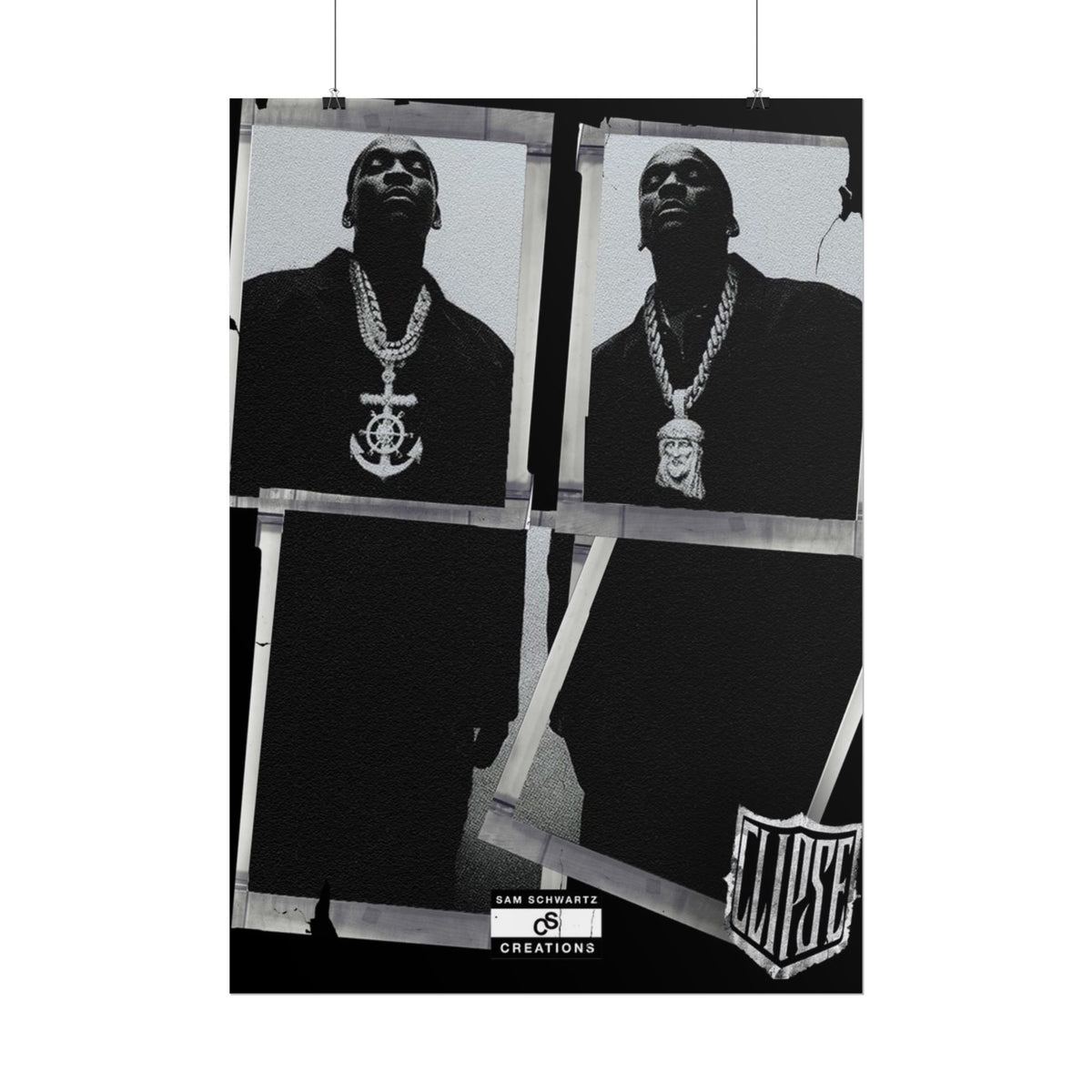 Clipse Chains Poster | Hip-Hop Portrait Wall Art